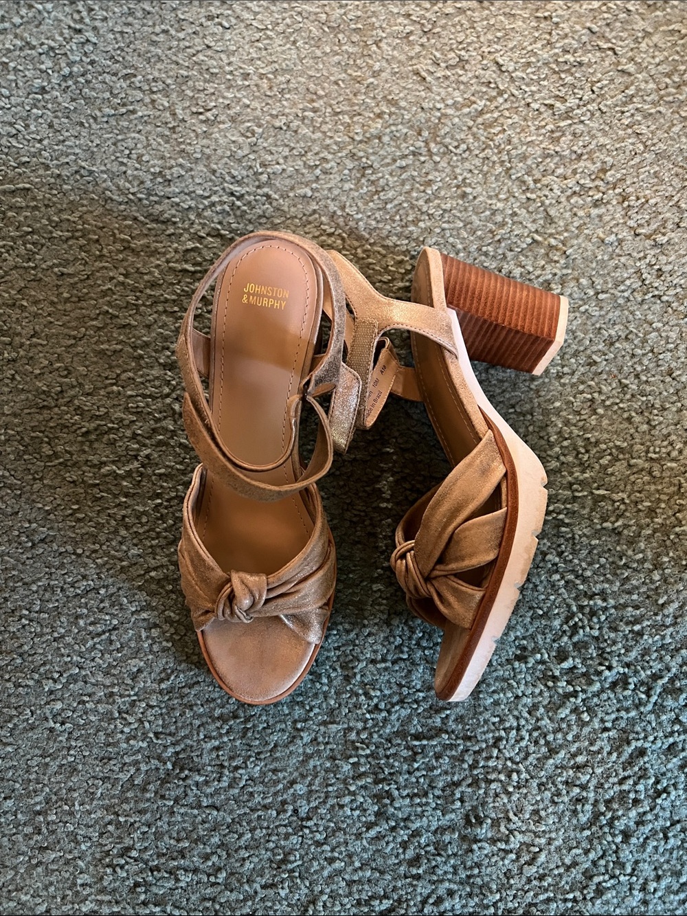 Johnston & Murphy Women's Knotted Ankle-Strap Sandals - Beige